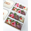 6pcs Floral Theme Chocolate Strawberries Gift Box